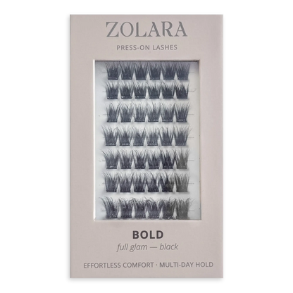 BOLD full glam black pre-glued cluster lashes by Zolara