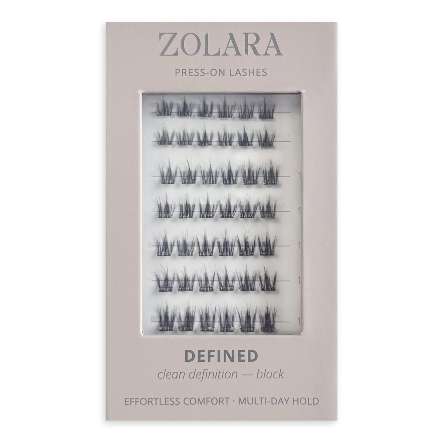 DEFINED clean black pre-glued cluster lashes by Zolara