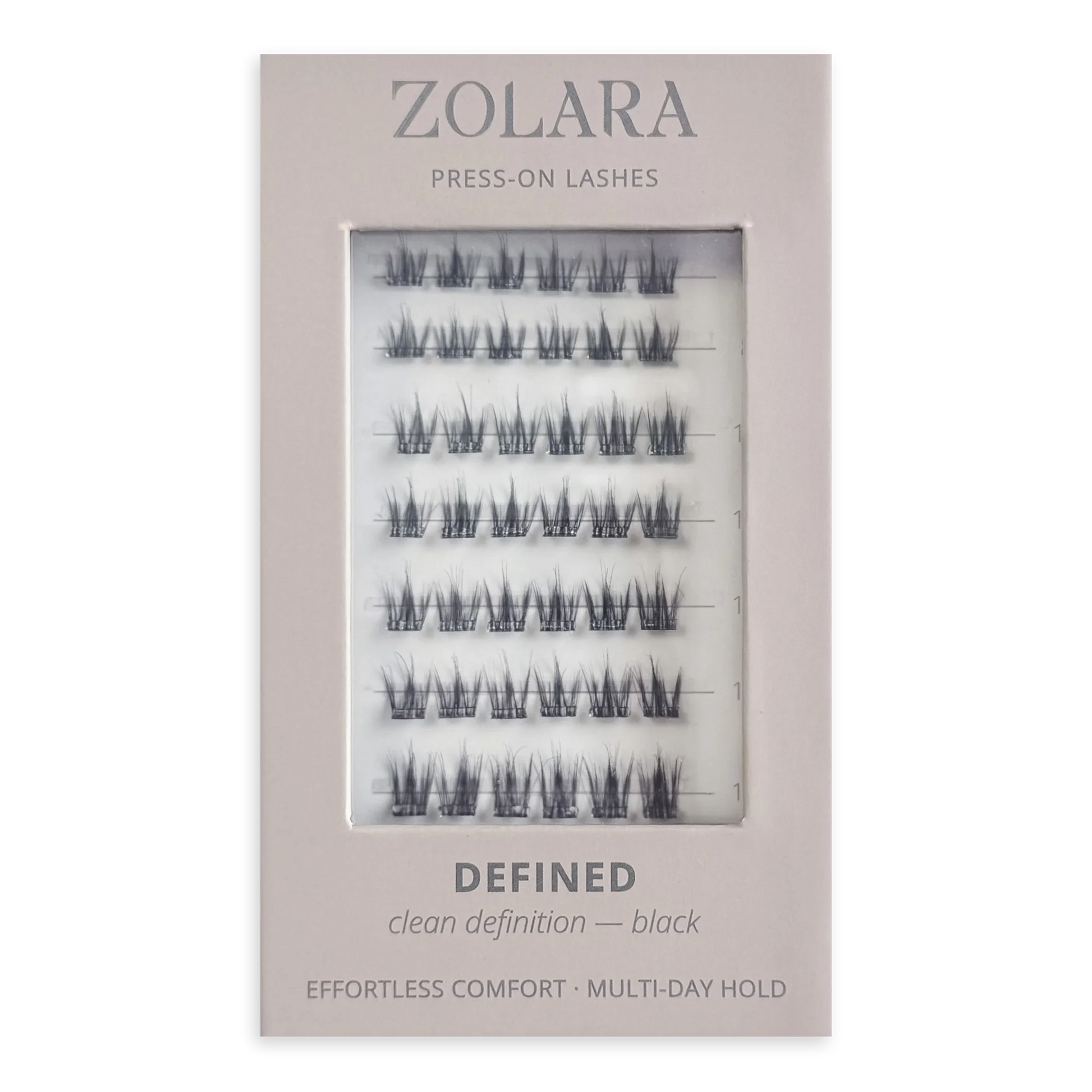 DEFINED clean black pre-glued cluster lashes by Zolara