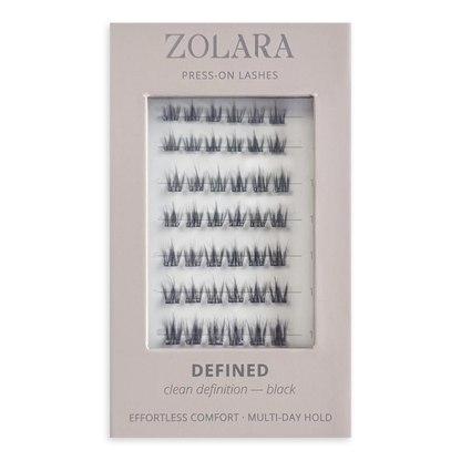 DEFINED clean black pre-glued cluster lashes by Zolara