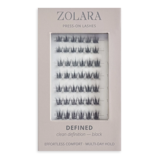 DEFINED clean black pre-glued cluster lashes by Zolara