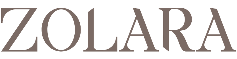 Zolara logo in brown text on transparent background