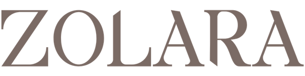 Zolara logo in brown text on transparent background