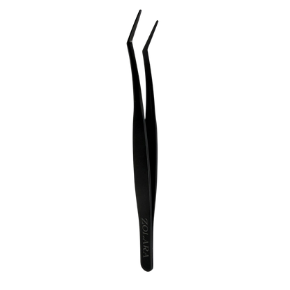 Black non-sticky lash tweezers for pre-glued lashes